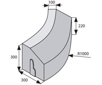 BEST RONDA Oblouková R1 vnější Přírodní výška 300/220mm